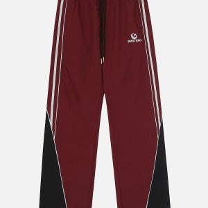 Concert Outfit Patchwork Tapered Leg Sweatpants