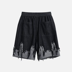 Concert Outfit Patchwork Tassel Fringe Jorts