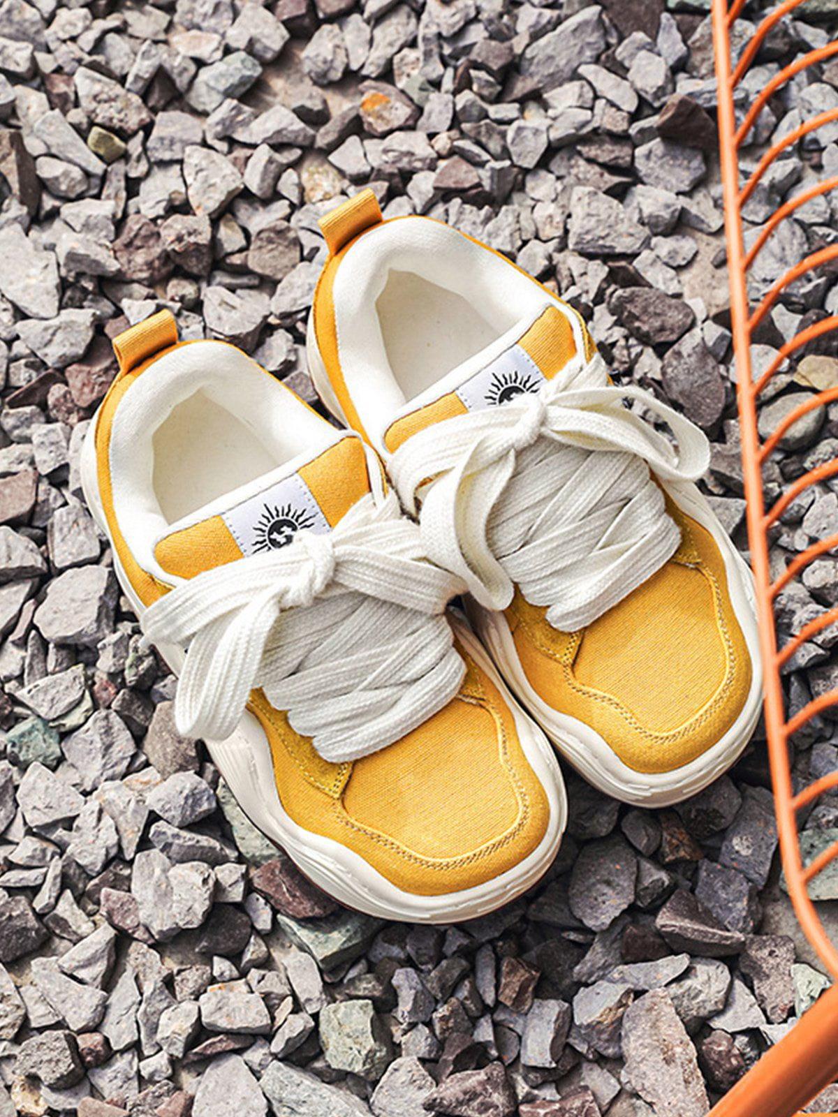 Concert Outfit Patchwork Thick Sole Dissolving Shoes Concert Outfit Patchwork Thick Sole Dissolving Shoes