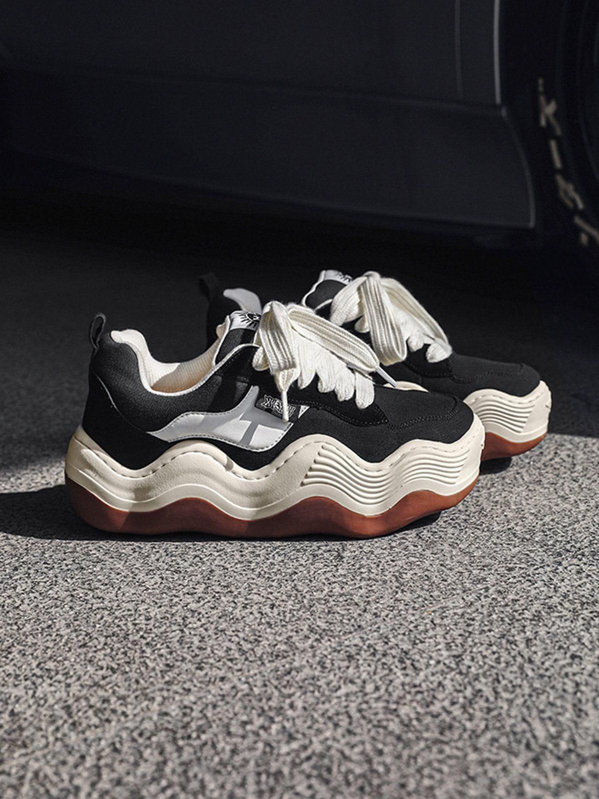 Concert Outfit Patchwork Thick Sole Dissolving Shoes Concert Outfit Patchwork Thick Sole Dissolving Shoes