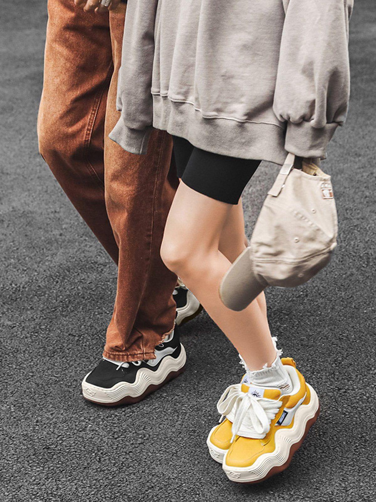 Concert Outfit Patchwork Thick Sole Dissolving Shoes Concert Outfit Patchwork Thick Sole Dissolving Shoes