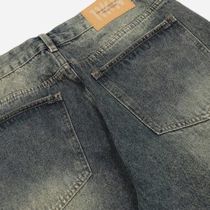 Concert Outfit Patchwork Tie Design Micro Flare Jeans