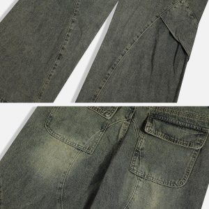 Concert Outfit Patchwork Washed Jeans