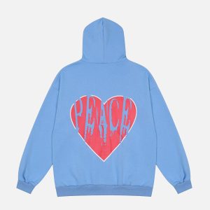 Concert Outfit Peace And Love Foam Print Cardigan Hoodie
