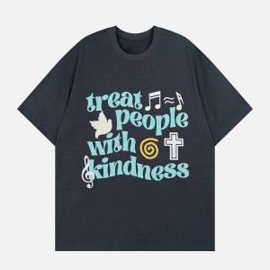 Concert Outfit Peace & Love Music Elements Print Tee