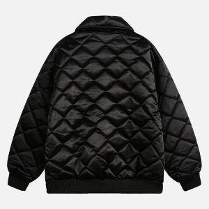 Concert Outfit Pearl Letter Diamond Quilted Jacket