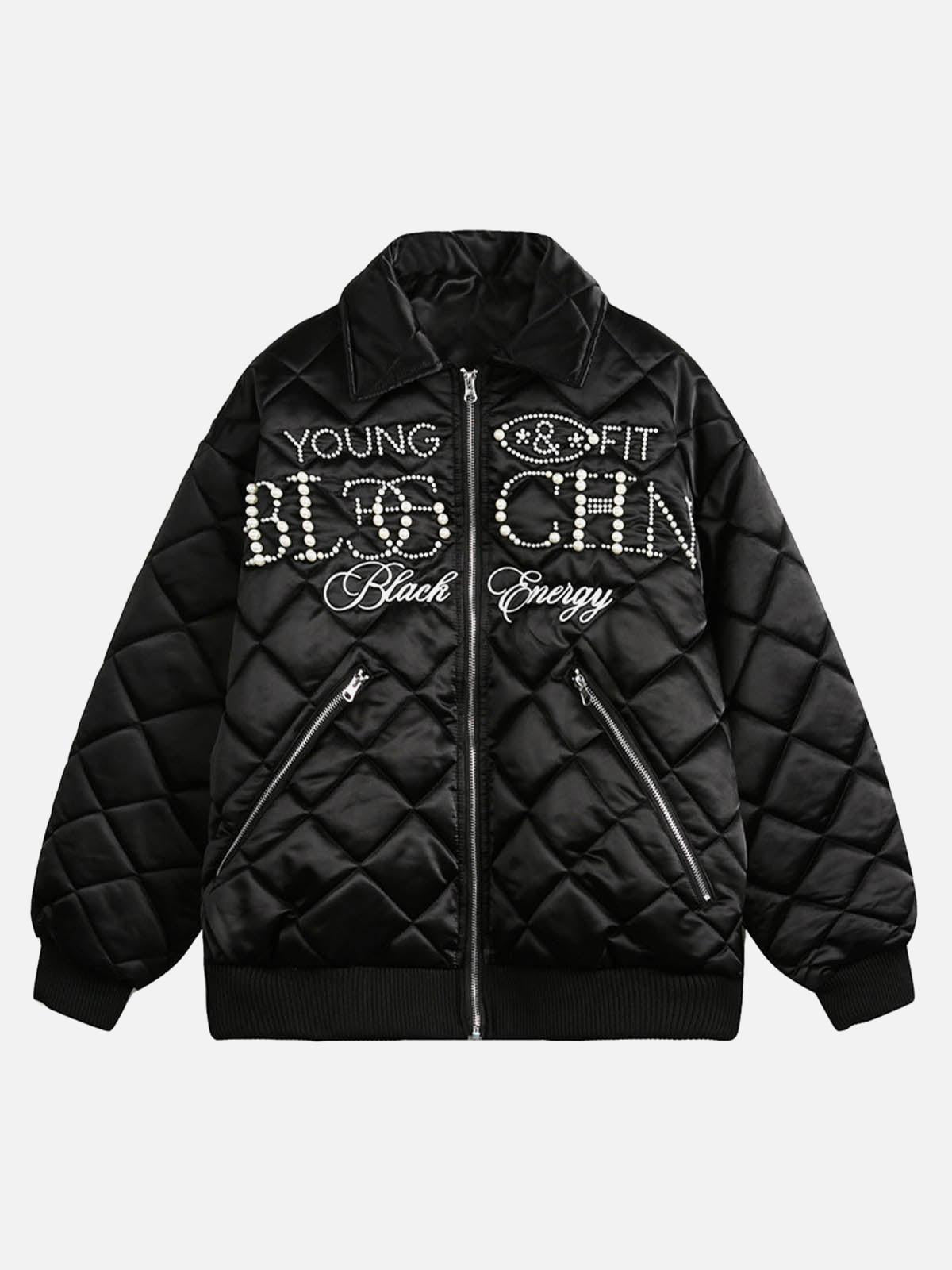 Concert Outfit Pearl Letter Diamond Quilted Jacket Concert Outfit Pearl Letter Diamond Quilted Jacket