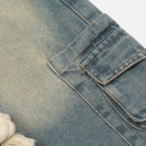 Concert Outfit Pentagram Embroidered Loose Jeans