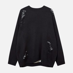 Concert Outfit Pentagram Torn Loose Sweater