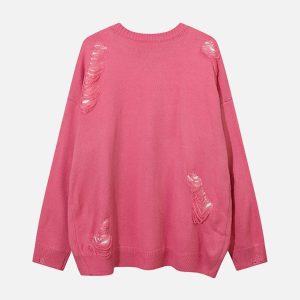 Concert Outfit Pentagram Torn Loose Sweater