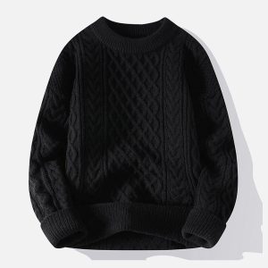 Concert Outfit Personality Twist Knit Sweater