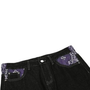 Concert Outfit Petal Letter Straight Jeans