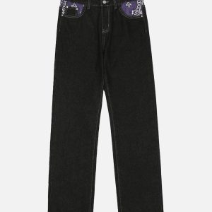 Concert Outfit Petal Letter Straight Jeans