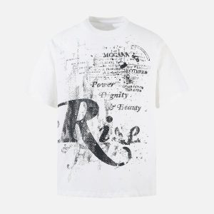 Concert Outfit Phantom Letter Print T-Shirt
