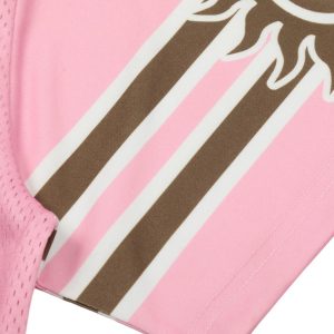 Concert Outfit Pink Flame Print Jersey T-Shirt