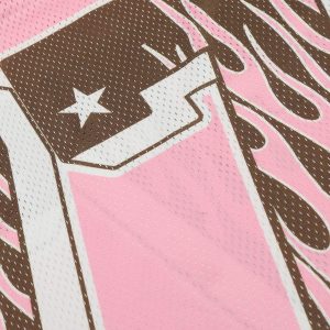 Concert Outfit Pink Flame Print Jersey T-Shirt