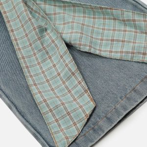 Concert Outfit Plaid Bow Loose Jeans