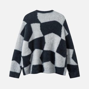 Concert Outfit Plaid Embroidered Sweater