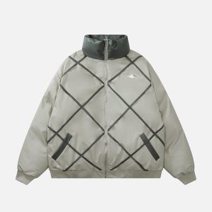 Concert Outfit Plaid Leather Winter Coat