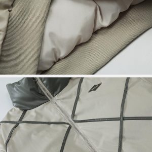 Concert Outfit Plaid Leather Winter Coat