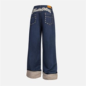 Concert Outfit Plaid Panel Jeans