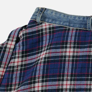 Concert Outfit Plaid Patchwork Jeans