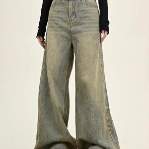 Concert Outfit Plaid Pocket Washed Jeans