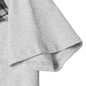 Concert Outfit Plaid Scarf Crew Neck T-Shirt