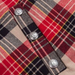 Concert Outfit Plaid Sherpa Lined  Fur Hooded Jacket