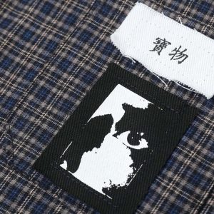 Concert Outfit Plaid Short Sleeve Polo Shirt