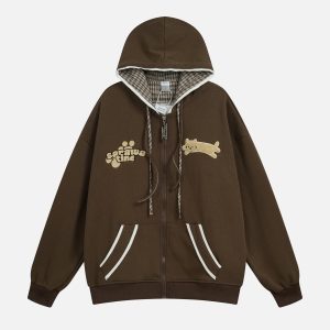 Concert Outfit Plaid Stacked Color Hoodie