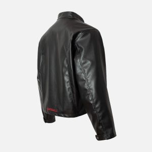 Concert Outfit Plaid Stitching Motorcycle Leather Jacket