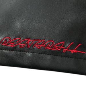 Concert Outfit Plaid Stitching Motorcycle Leather Jacket