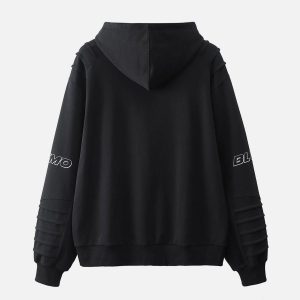 Concert Outfit Pleated Material Splicing Hoodie