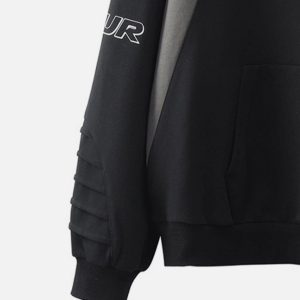 Concert Outfit Pleated Material Splicing Hoodie