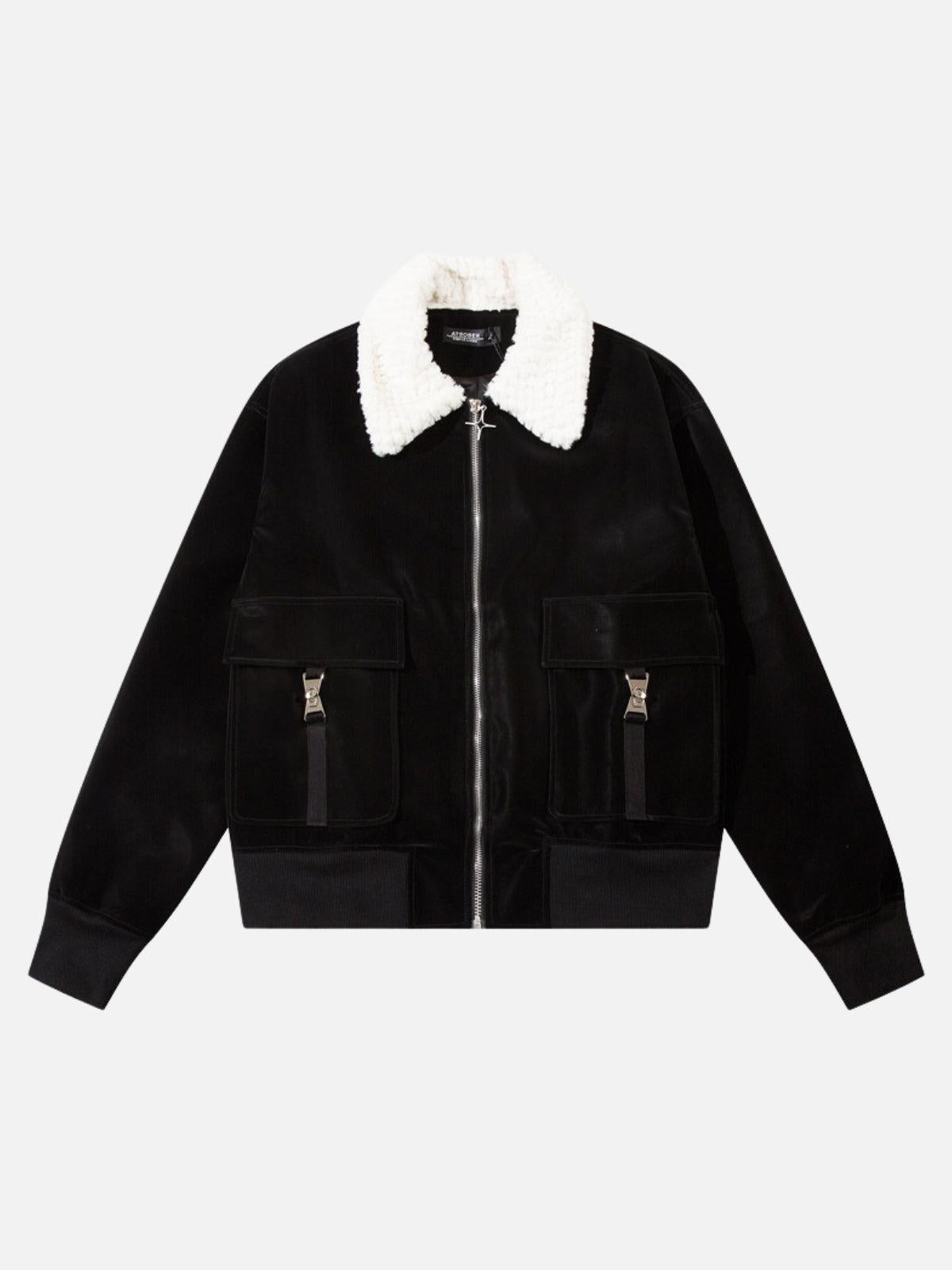 Concert Outfit Plush Collar Suede Faux Leather Jacket Concert Outfit Plush Collar Suede Faux Leather Jacket