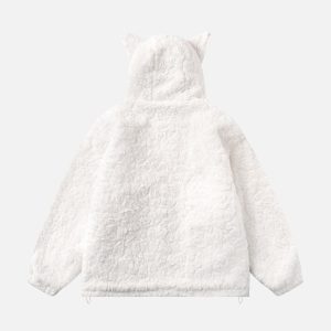 Concert Outfit Plush Ear Hoodie Jacket