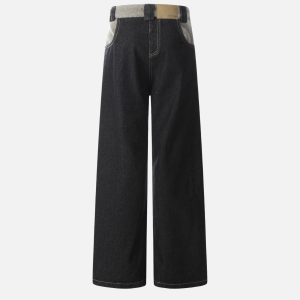 Concert Outfit Plush Patchwork Jeans