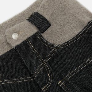 Concert Outfit Plush Patchwork Jeans