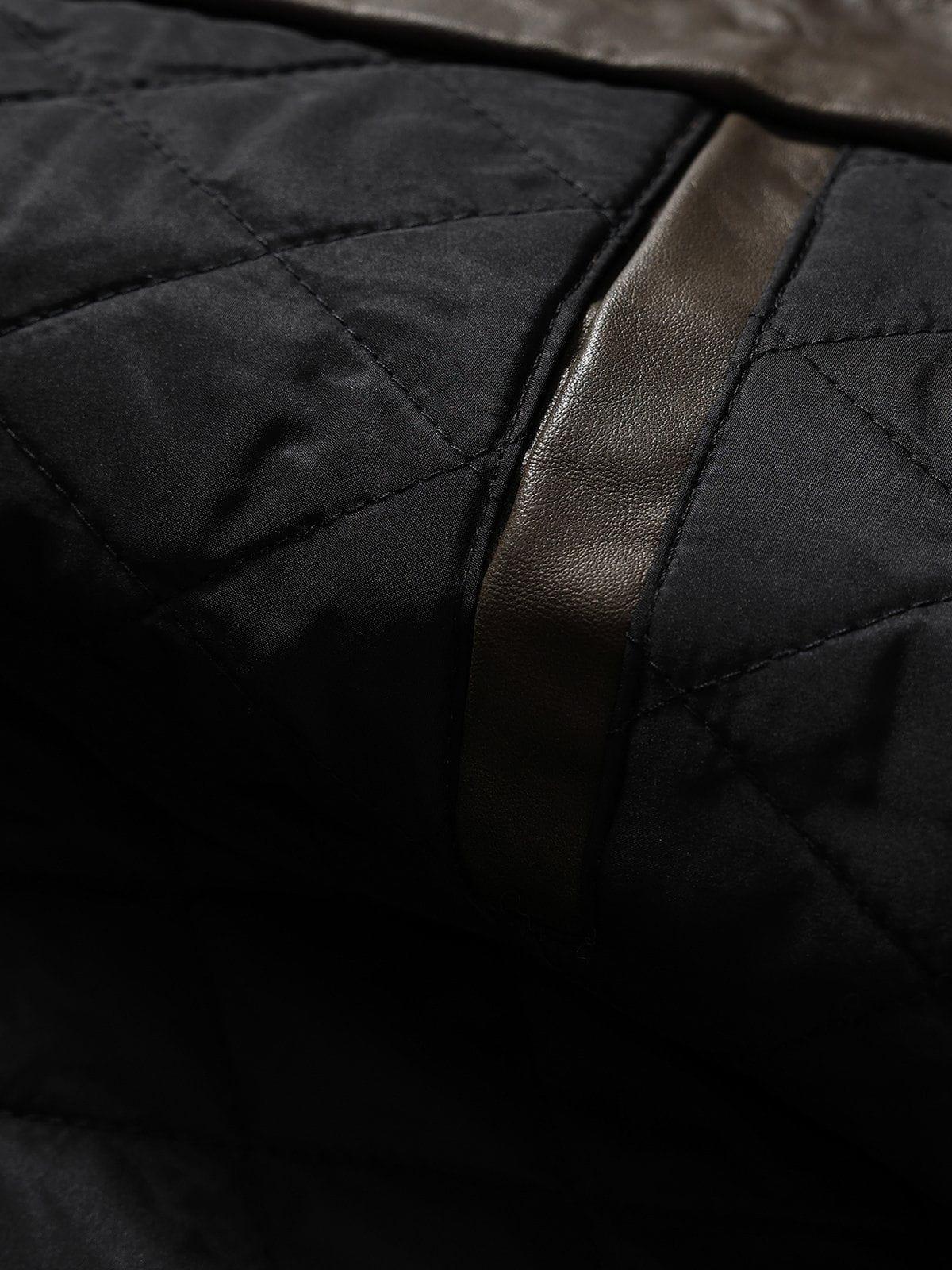 Concert Outfit Pocket Patchwork Faux Leather Jacket Concert Outfit Pocket Patchwork Faux Leather Jacket