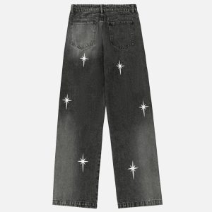Concert Outfit Polaris Print Washed Straight Jeans