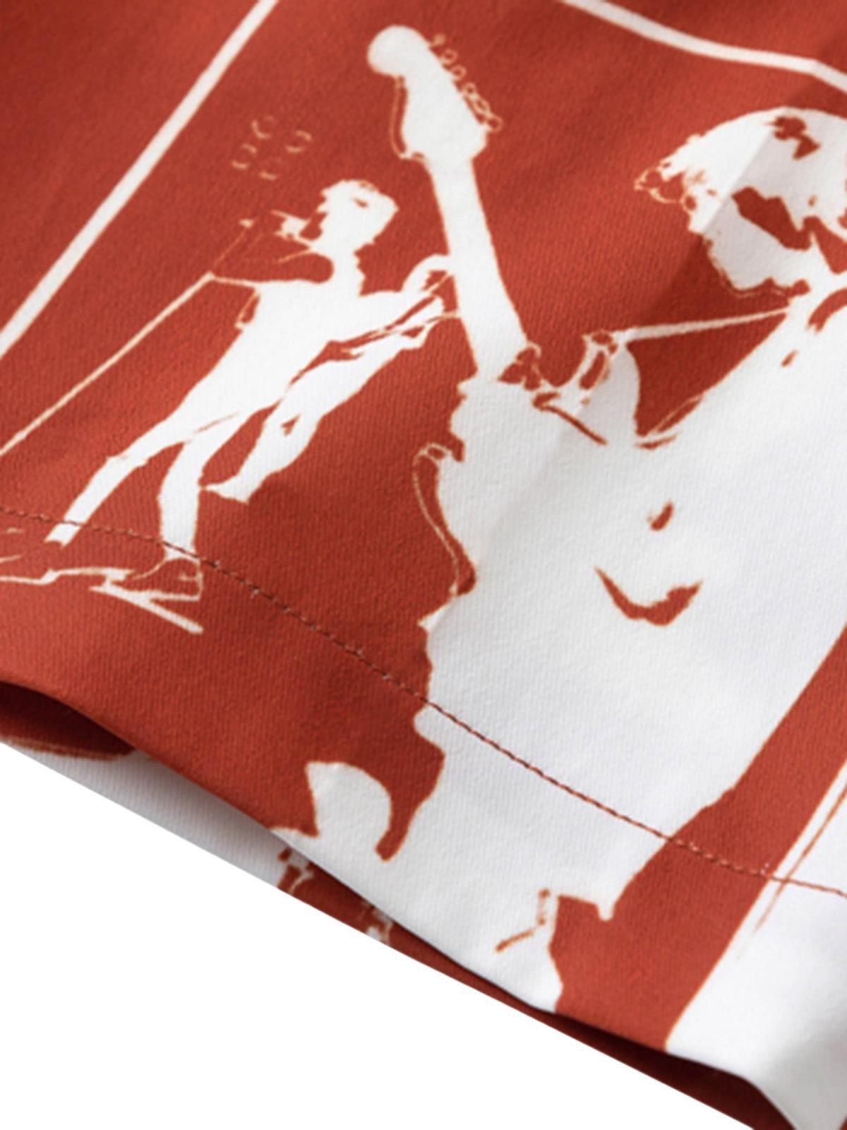 Concert Outfit Portrait Pattern Short-Sleeved Shirt Concert Outfit Portrait Pattern Short-Sleeved Shirt