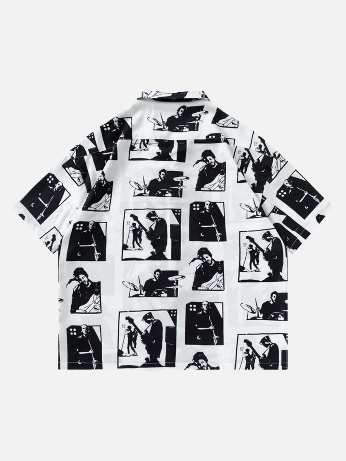 Concert Outfit Portrait Pattern Short-Sleeved Shirt Concert Outfit Portrait Pattern Short-Sleeved Shirt