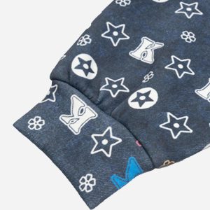 Concert Outfit Printing Gradient Zip-Up Hoodie