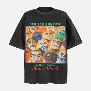 Concert Outfit Protrait Graffiti Crew Neck T-Shirt