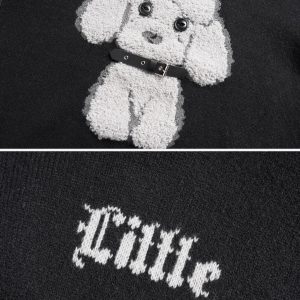 Concert Outfit Puppy Knit Sweater