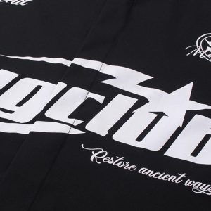 Concert Outfit Racing Style Oversized Short Sleeve Shirt