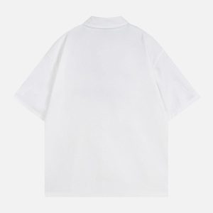 Concert Outfit Racing Style Oversized Short Sleeve Shirt