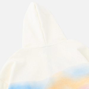 Concert Outfit Rainbow Musical Notes Embroidered Hoodie