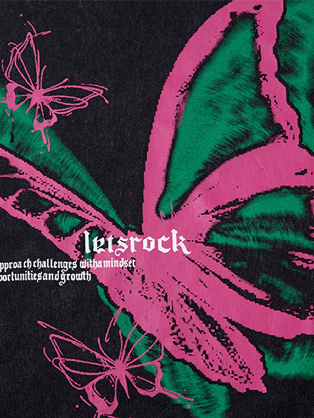 Concert Outfit Raw Edge Butterfly Print Vest Concert Outfit Raw Edge Butterfly Print Vest